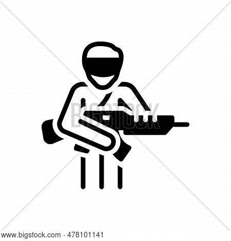 Black Solid Icon For Terror Burglary Burglar Terrorism Consternation Robber Intimidation Criminal Th