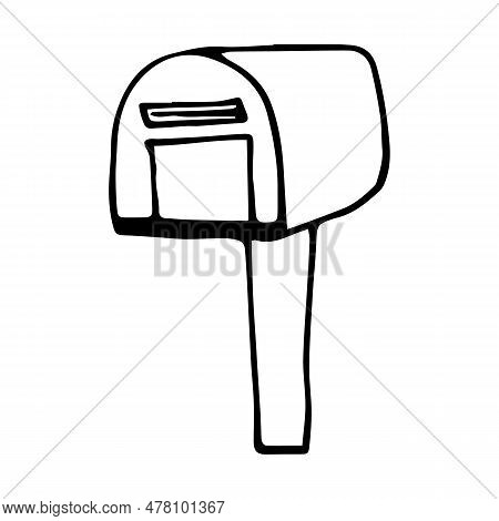 Vector Doodle Mailbox Isolated On White Background