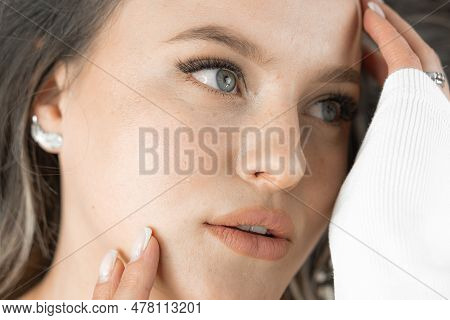 Healthy Skin With A Natural Radiance, Which Indicates Proper Care And Inner Harmony. The Face Radiat