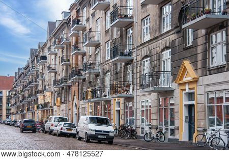Copenhagen, Denmark - September 14, 2010: Christianshavn Neighborhood. East Side Of Andreas Bioras G