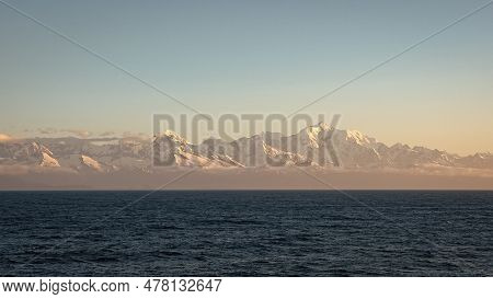 Scenery And Peaceful Mountainscape With Mountain At Horizon. Photo Of Mountainscape