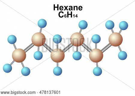 Molecular Formula Of Hexane Isolated, 3d Rendering