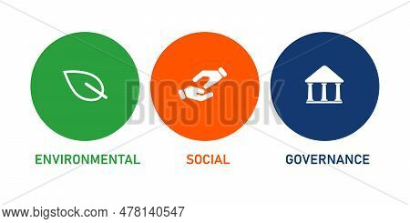 Esg Environmental Social Governance Icon Set Flat