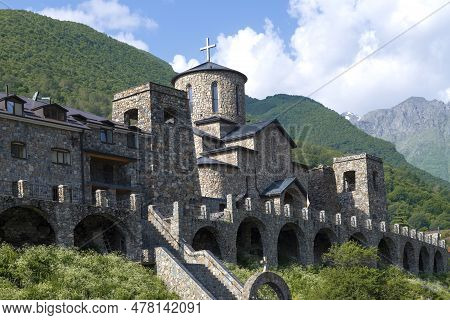 View Of The Alansky Assumption Monastery On A Sunny June Morning. Upper Fiagdon. North Ossetia-alani