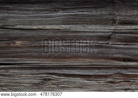 Old Textured Wood Surface With Flaws. Natural Background Of Larch Boards. Texture Of The Old Wooden 
