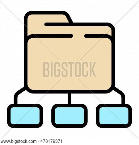 Folder Network Internet Icon. Outline Folder Network Internet Vector Icon For Web Design Isolated On