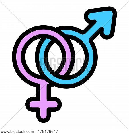Gender Identity People Icon. Outline Gender Identity People Vector Icon For Web Design Isolated On W