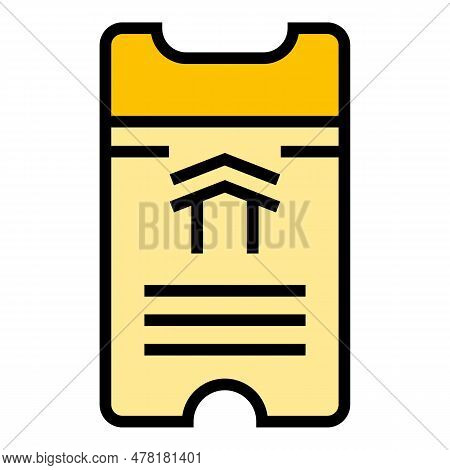 Subway Ticket Icon. Outline Subway Ticket Vector Icon For Web Design Isolated On White Background Co