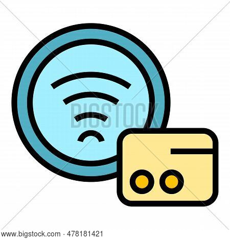 Subway Wifi Point Icon. Outline Subway Wifi Point Vector Icon For Web Design Isolated On White Backg