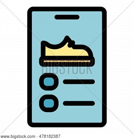 Runner Smartphone Shoes Icon. Outline Runner Smartphone Shoes Vector Icon For Web Design Isolated On