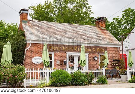 Carmel, Ny, Usa - June 23, 2023: Exterior Of Florrie Kaye's Tea Room, A Popular Tea Room In Putnam C