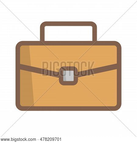 Flat Design Business Bag Icon. Editable Vector.