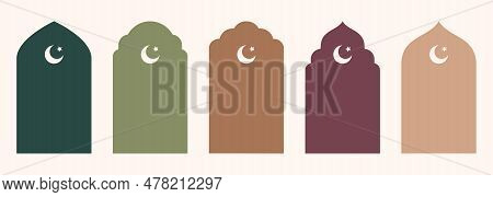 Shape Islamic Door And Window Silhouette Arabic Arch With Symbols . Collection Of Patterns In Orient