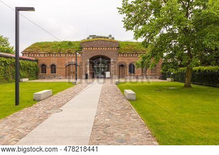 Poznan, Poland - 19 May 2019: The Cathedral Sluice, Fortified Hydrotechnical Facility Of The Poznan 