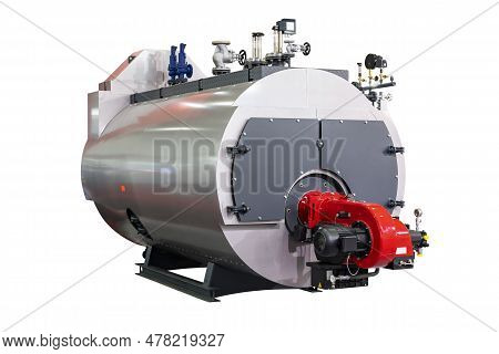 Boiler Room For Industrial With Component Such As Pipe System Burner Electric Motor Valve Gauge Sens