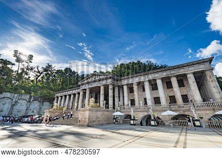 The Elaborate And Opulent Temple Of Leah Exterior,next To A Mountain Top,above Cebu City.