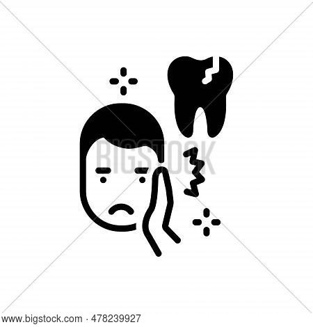 Black Solid Icon For Upper Uppermost Upstanding Dental Teeth Denture Dentist Tooth Pain Toothach Gum
