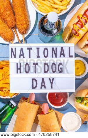 National Hot Dogs Day Background