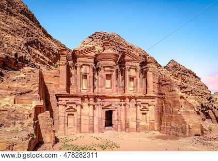 The Monastery, Arguably One Of The Most Iconic Monuments In The Petra Archaeological Park In Jordan.
