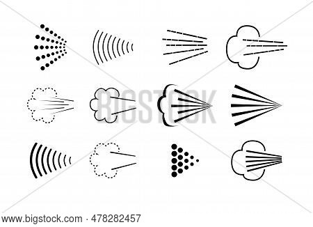 Spray Icons Set. Spray Steam Icons. Cleanning Deodorant Sprayed Line.vector