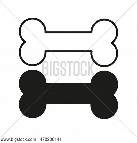 Dog Bone Icon. Pet Food. Vector Illustration. Stock Image.