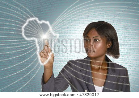African Business Woman Digital It Background
