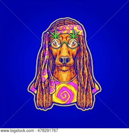 Dreadlock Dog Breed Free Spirited Hippie Lifestyle Illustrations Vector Illustrations For Your Work 