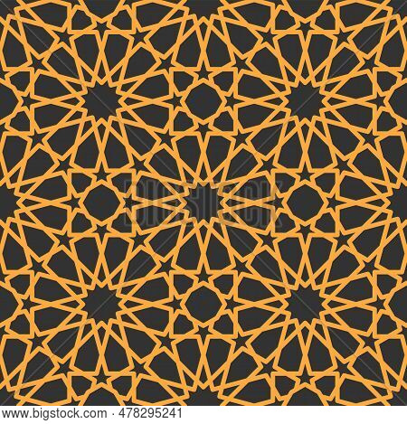 Mashrabiya Arabesque Arabic Pattern. Seamless Islamic Background. Ethnic Ornate Window Ornament, Ara