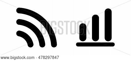 Radio Waves And Sound Waves. Editable Vector.