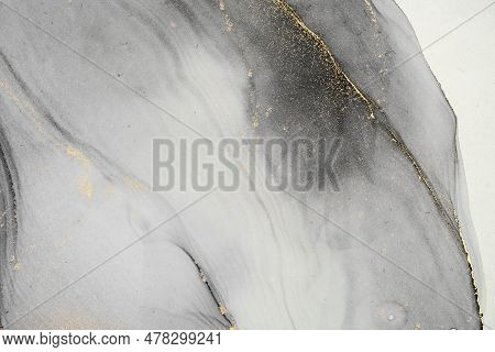 Original Artwork Photo Of Marble Ink Abstract Art. High Resolution Photograph From Exemplary Origina