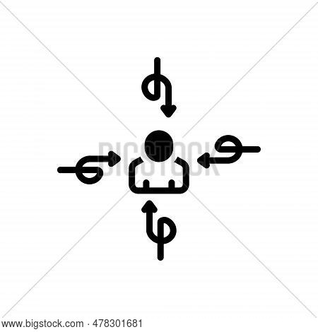 Black Solid Icon For Indirect Unobserved Indiscernible Unperformed Circuitous Unobserved Unmarked Pe