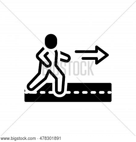 Black Solid Icon For Further Ahead Afore Forward Forth Proceed Onward In-front Direction Furtherance