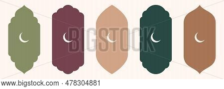 Shape Islamic Door And Window Silhouette Arabic Arch With Symbols . Collection Of Patterns In Orient
