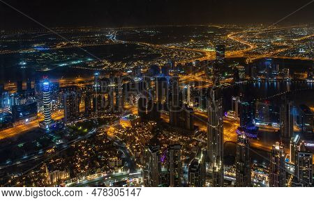 Dubai, United Arab Emirates - May 2019: Burj Khalifa Skyscraper In Dubai, United Arab Emirates. It I