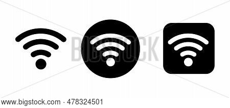Wi-fi Icon Set In Various Styles. Editable Vector.