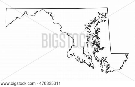 Maryland State Map Outline