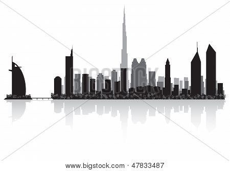 Dubai City Skyline vettoriale Silhouette