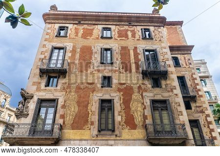 Barcelona, Spain, June 13, 2023. Casa De La Seda, Beautiful Building In The City Of Barcelona, Catal