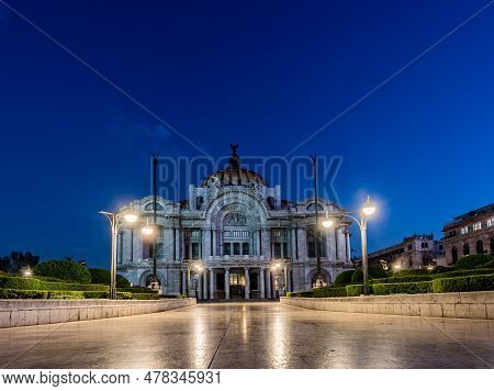 Mexico - October 19, 2017: Mexico City And Palace Of Modern Arts. It Is Prominent Cultural Centre In