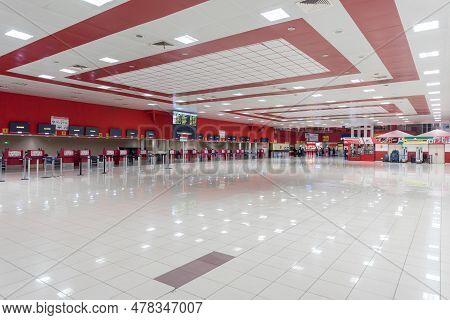 Havana, Cuba - October 25, 2017: Havana International Jose Marti Airport. Waiting Hall.