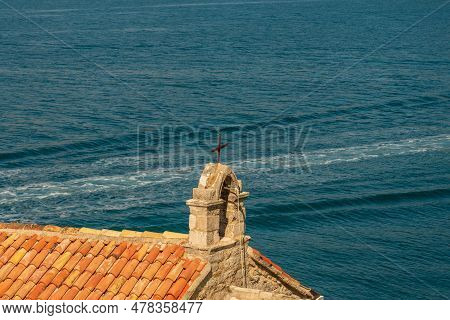 Beautiful View Of The Bay Of Kotor And The Church Of Our Lady Of The Angels Lepetane Montenegro