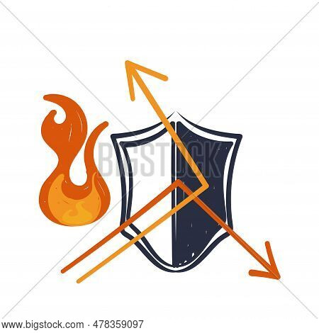 Hand Drawn Doodle Fireproof Shield Illustration Vector