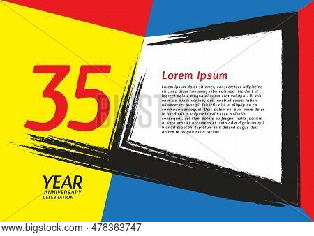 35 Year Anniversary Celebration On Modern Background For Poster, Banner, Leaflet, Flyer, Brochure, W