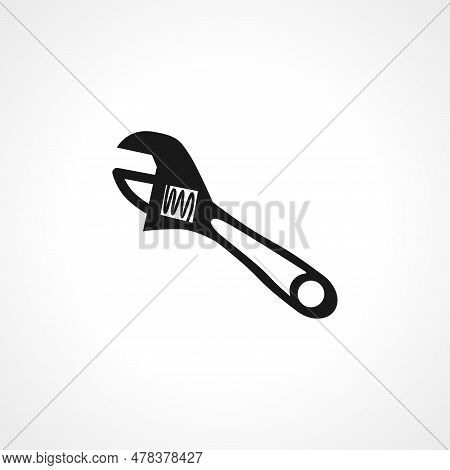 Adjustable Wrench Icon. Adjustable Wrench Simple Vector Icon. Adjustable Wrench Isolated Icon.