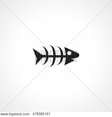 Fishbone Icon. Fishbone Simple Vector Icon. Fishbone Isolated Icon.
