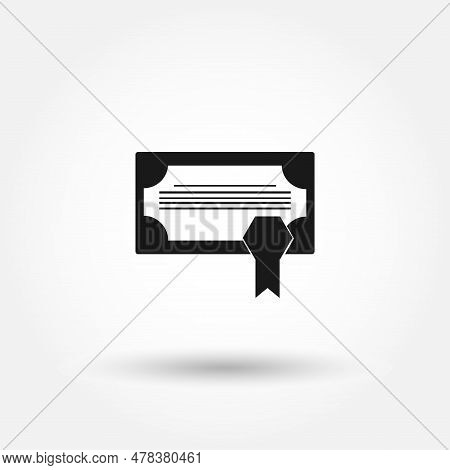 Certificate Vector Icon. Can Be Used For Web And Mobile.