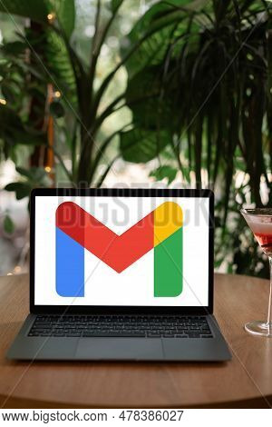Odessa, Ukraine - June 14, 2023: Laptop Computer Displaying Logo Of Google Gmail App Logo On The Dis