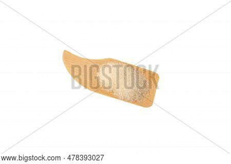 Gelatin Granulated Or Gelatine Powder Isolated On White Background. Food Additive E441. Gelling Agen