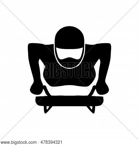 Bobsleigh Vector Silhouette. Bobsleigh Simple Isolated Icon.