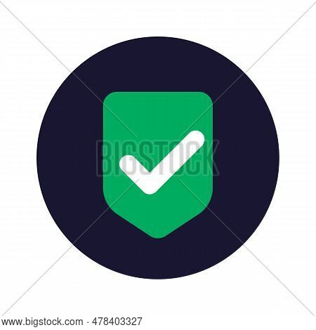 Modern Checkmark Shield Icon. Confirmation And Authentication. Editable Vector.